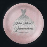 ピンクシルバーダイヤモンドスパークルガウンキンセアニェラ ペーパープレート<br><div class="desc">リトル・ベイリー店のマッチングキンセアニェラ・コレクション！</div>