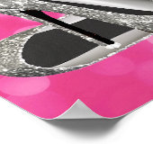 ピンクシルバーハイヒール靴キャンディビュッフェサイン ポスター (角)