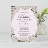 ピンクシルバーバラフローラブライダルシャワー 招待状 (スタンド正面)