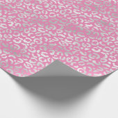 ピンクシルバーヒョウ柄 ラッピングペーパー (角)