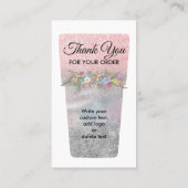 ピンクシルバービニルプリントタンブラー気にの説明 コーリングカード (裏面)