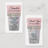 ピンクシルバービニルプリントタンブラー気にの説明 コーリングカード (正面/裏面)