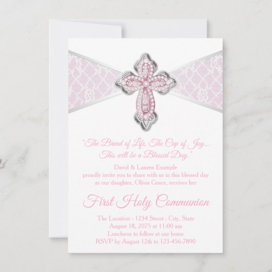 ピンクシルバーファースト招待状 招待状 (裏面)