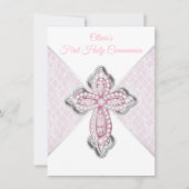 ピンクシルバーファースト招待状 招待状 (正面)