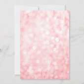 ピンクシルバーフェイクグリッターライトガールベビーシャワー 招待状 (裏面)