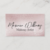 ピンクシルバーフォイルqrコードメイクアーティスト 名刺 (正面)