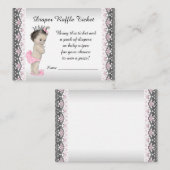 ピンクシルバープリンセスおむつラッフルチケット エンクロージャーカード (正面/裏面)