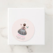 ピンクシルバープリンセスガウンおとぎ話の誕生日パーティー フェイバータグ (インサイチュ)