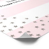 ピンクシルバーベビーシャワーデカールはテーブルの看板を支持する ポスター (角)