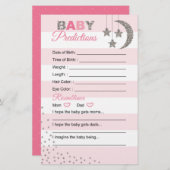 ピンクシルバーベビー予測カードシャワー活動 (正面/裏面)