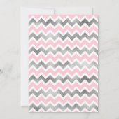 ピンクシルバーベビー散水女の赤ちゃんシャワー招待状 招待状 (裏面)