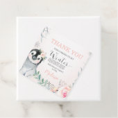 ピンクシルバーペンギンウィンターオネダーランド誕生日 フェイバータグ (インサイチュ)