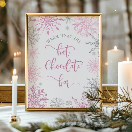 ピンクシルバーホットチョコレートバーでウォームアップ ポスター