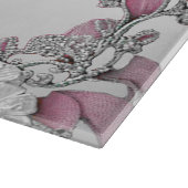 ピンクシルバーホワイトフローラカッティングボード カッティングボード (角)