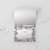 ピンクシルバーホワイトフローラサンキューカード サンキューカード (内部)