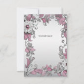 ピンクシルバーホワイトフローラサンキューカード サンキューカード (裏面)