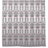 ピンクシルバーホワイトフローラシャワーカーテン シャワーカーテン (正面)