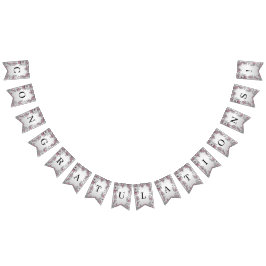 ピンクシルバーホワイトフローラバンティング国旗 バンティングフラッグ