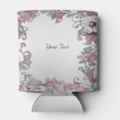 ピンクシルバーホワイトフローラ優先クーラーボックス 缶クーラー (裏面)