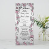ピンクシルバーホワイトフローラ結婚式 プログラム (スタンド正面)