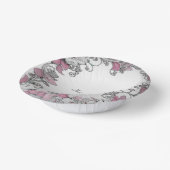 ピンクシルバーホワイトフローラ ペーパーボウル (傾斜あり)