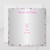 ピンクシルバーホワイトブラックラブハート21歳 招待状 (裏面)