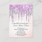 *~*ピンクシルバーマゼンタドリップドリップグリッターAP7 名刺 (裏面)