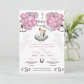 ピンクシルバーメキシコベビーシャルラバルーズバプテスマ 招待状 (スタンド正面)