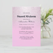 ピンクシルバーラベンダーグラディエントグリッタースイーツ16 招待状 (スタンド正面)