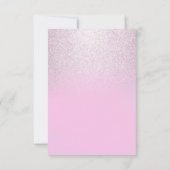 ピンクシルバーラベンダーグリッター花卒業式 招待状 (裏面)