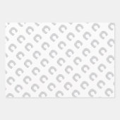 ピンクシルバーレターC ラッピングペーパーシート (正面3)