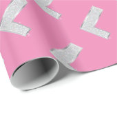 ピンクシルバーレターL ラッピングペーパー (ロールコーナー)