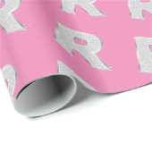 ピンクシルバーレターR ラッピングペーパー (ロールコーナー)