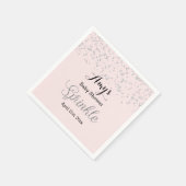ピンクシルバー散水赤ちゃんシャワーナプキン スタンダードカクテルナプキン (角)
