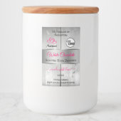 ピンクシルバー白木目の製品ラベルのロゴ フードラベル (正面)