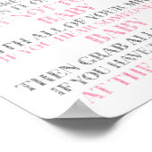 ピンクシルバー紙吹雪はベビーゲームのサインを言わない ポスター (角)