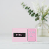 ピンクシルバー美しい気に皮 名刺 (スタンド正面)