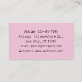 ピンクシルバー美しい気に皮 名刺 (裏面)