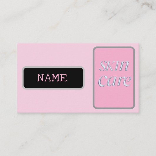 ピンクシルバー美しい気に皮 名刺 (正面)