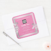 ピンクシルバー製品の包装ラベルカスタムロゴ スクエアシール (封筒)