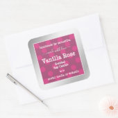 ピンクシルバー製品の包装ラベルプロフェッショナル スクエアシール (封筒)