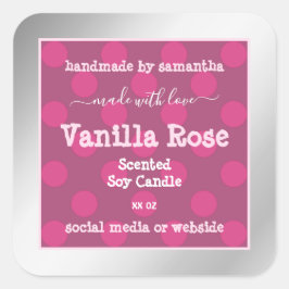 ピンクシルバー製品の包装ラベルプロフェッショナル スクエアシール