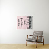 ピンクシルバー記念日の背景誕生日プロップ タペストリー (インサイチュ(横))