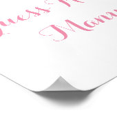 ピンクシルバー赤ちゃんシャワー推測ゲームの記号の数 ポスター (角)