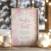 ピンクシルバー雪片おしゃぶり狩りゲームポスター ポスター