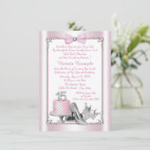 ピンクシルバー キンチェアラ 15歳の誕生日 招待状 (スタンド正面)