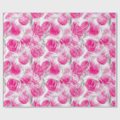 ピンクシルバー グラマラス アブストラクト サークル 誕生日 ラッピングペーパー (フラット)