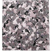 ピンクシルバー&ブラック美しいスピルグラムグロスガーリー シャワーカーテン (正面)