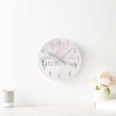 ピンクシルバ白熱［赤熱］光を放つス天の輝く小さな星 ラウンド壁時計 (ホーム)