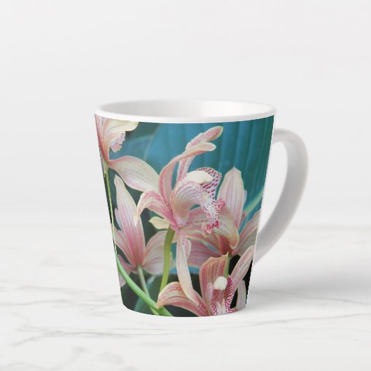 ピンクシンビジウムオーキズフローラ カフェラテマグ (右アングル)